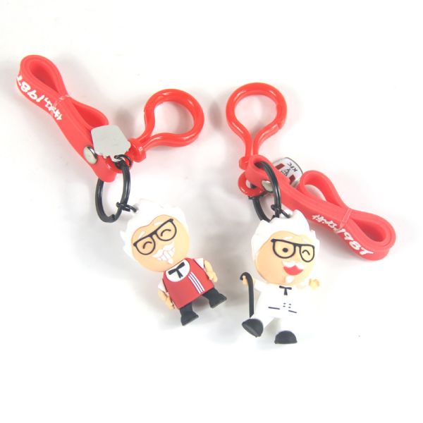 Custom 3D Figurine Key Ring Souvernir, Soft Touch PVC Key Ring Key Accessory