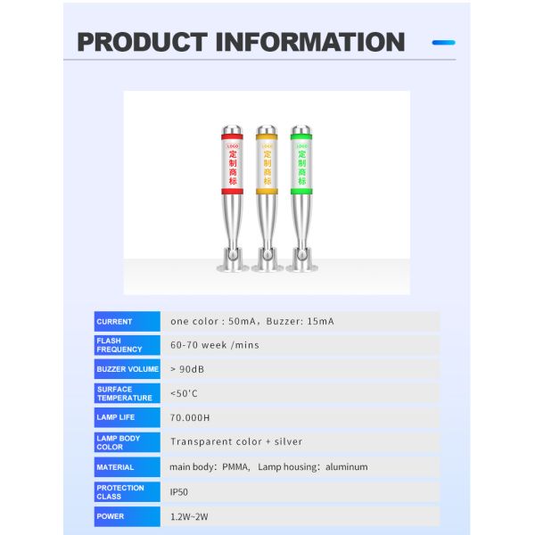 Flujo luminoso 400lm Luz de advertencia de torre Luces de pila LED para equipos pesados con garantía de aluminio