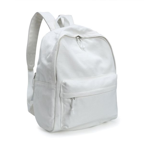 DIY Durable Kids Backpack , Laptop Travel Backpack Natural White Portable Leisure