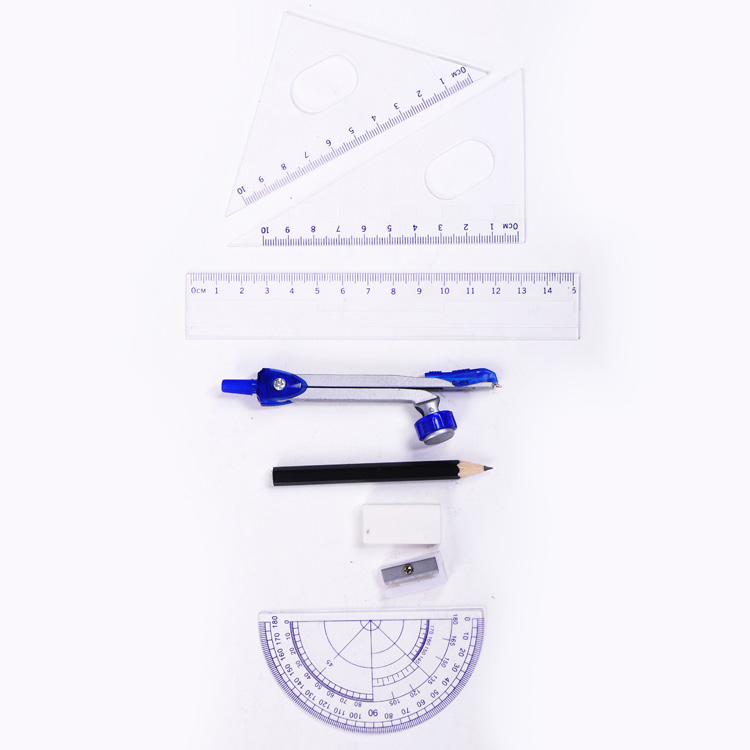 Wholesale High Quality 8pcs School Mathematical Instrument Set