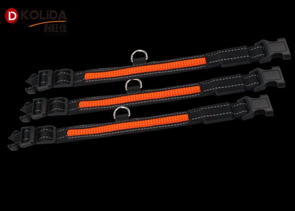 Small / Medium Size LED Nylon Pet Personalized Dog Collars Luminious