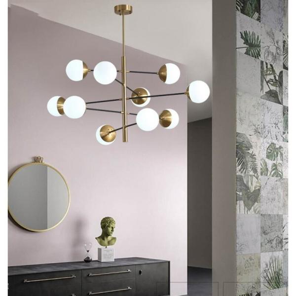 ODM Frosted Glass Ball Pendant Light Modern Simple Chandelier For Living Room Restaurant