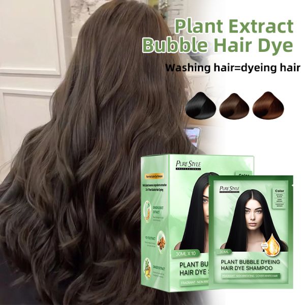 Shampoing colorant capillaire végétal pour une couverture rapide des cheveux gris à domicile