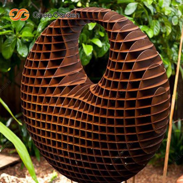 Large 5.0-8.0mm Outdoor Bronze Sculpture Modern Abstract Corten Steel Sculpture