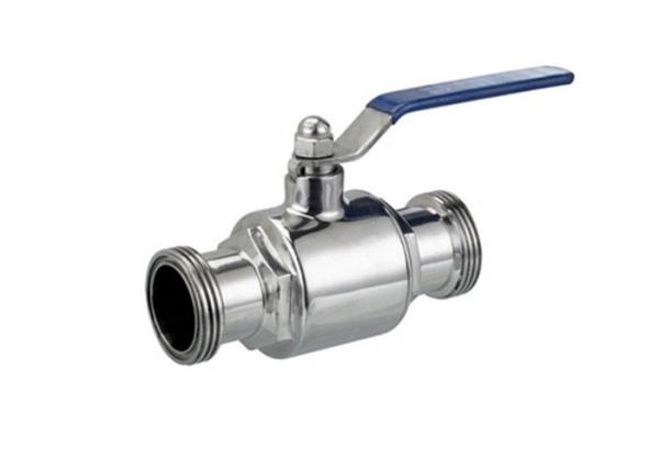 Handle / Pneumatic Stainless Steel Sanitary Valves Two Piece Ball Valve Threaded Ends