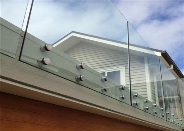 Simple Design Tempered Glass Pool Fence Panels , Glass Handrail Systems For Decks