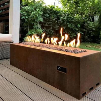 Tabela do fogo de gás de Heater Rustic Metal Corten Steel do pátio do retângulo