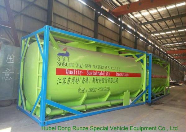 20Feet HCL Acid ISO Tank Container For Shipping UN1789 Steel Lined PE 16mm