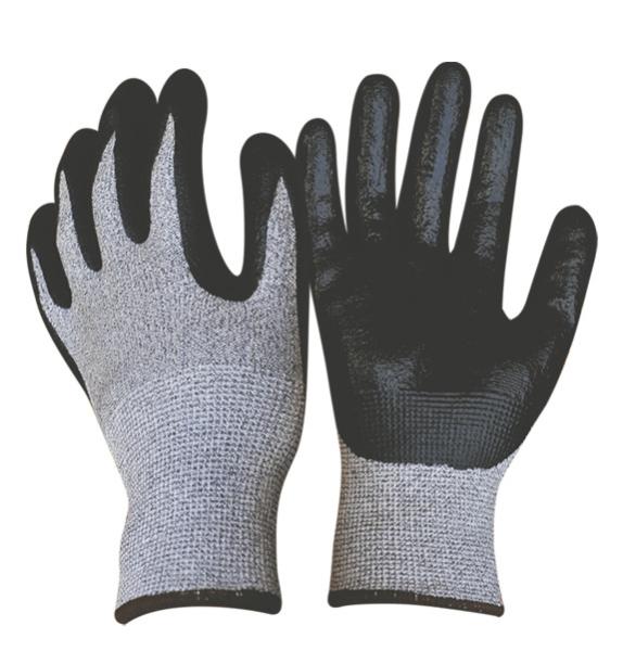 String Cotton Knitted Cut Resistant Pu Gloves Ultra Firm Food Grade