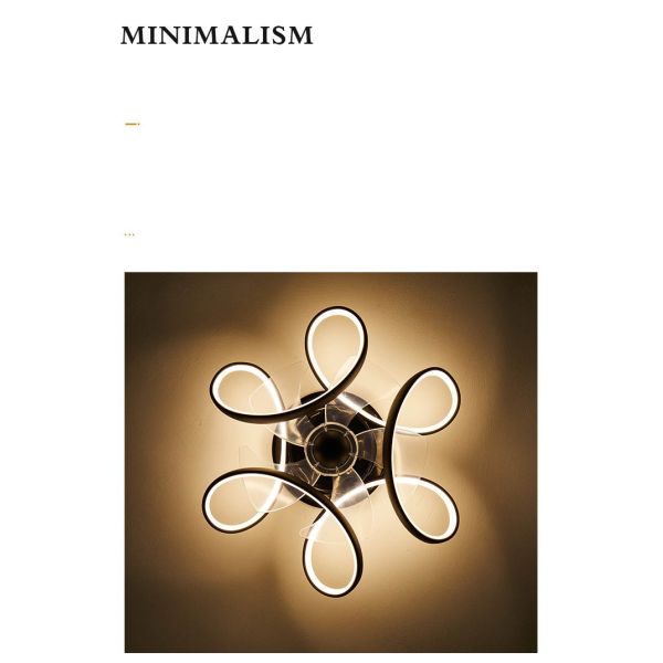 220V Acrylic Tri-Color Changing Ceiling Fan Light for Bedroom and Living Room