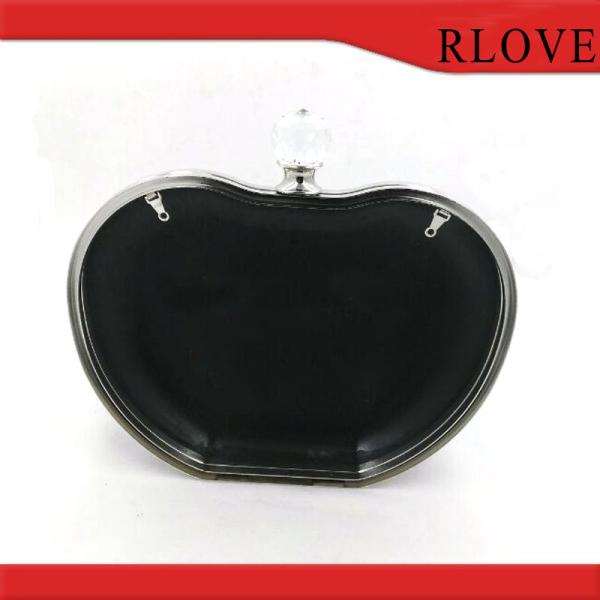 Factory sale apple shape gold iron metal purse frame box clutch frame for bag accessories
