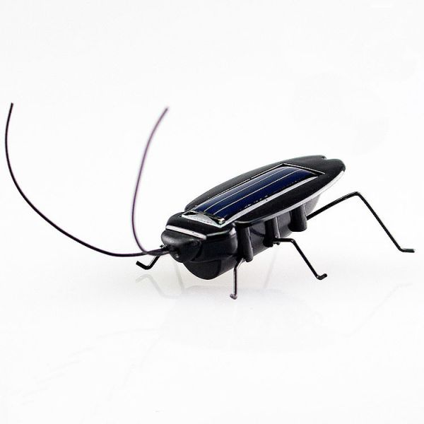 Funny Black ABS Solar Cockroach Novelty Solar Toys Lightweight