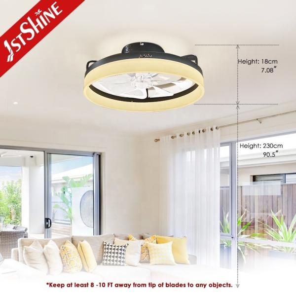 Lâmpadas de plástico ABS transparente 20 polegadas ventilador de teto com luz LED e design de montagem flush