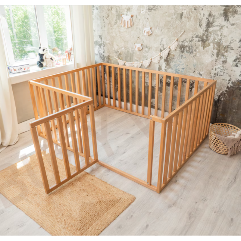 OEM Eco friendly wooden Bed with Extra Protection Nursery bed Toddler Play bed Solid wood bed
