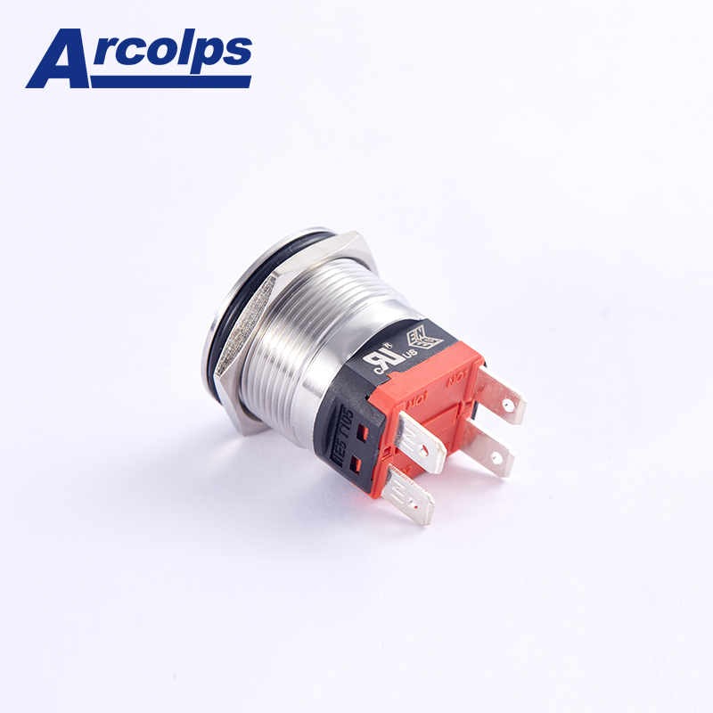 2NO2NC 20A 22mm Metal Push Button Switch With Lights In Red Black Golden Green Blue