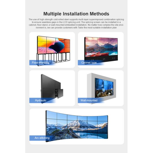 2x2 46inch Ultra Narrow 1.7mm Bezel LCD Video Wall HR46FB 3x3 Video Wall