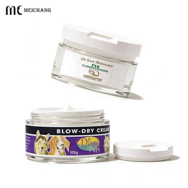 30g/50g AS+PP Cream Jar with Built-in Spoon and Airtight Sealing for Pet Grooming Styling Balm