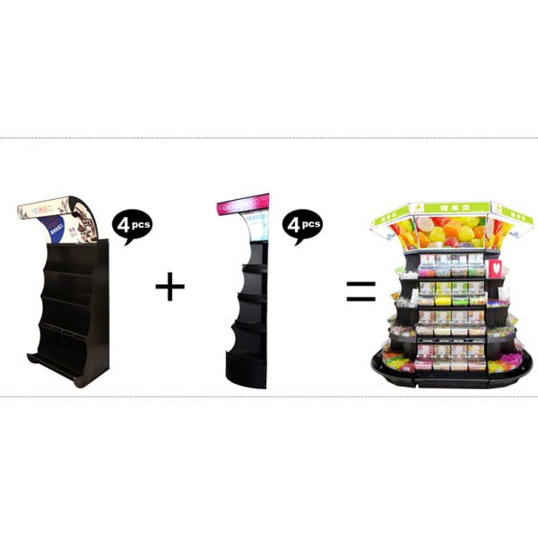 Выставочная витрина легкой закускы шельвинг продовольственного магазина торгового центра с рекламировать светлую коробку