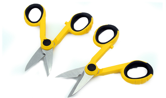 Yellow Indoor Fiber Optic Tools Fiber Optic Scissors / Cutter For Cable's Kelvar Cut