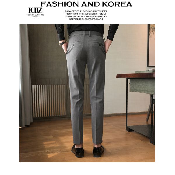 Cor sólida Negócios Casual Usar Traje Formal Calças Formal Plus Size Calças de Homem Calças