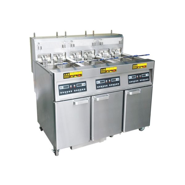 84 Liters Commercial Electric Deep Fryer 3 Oil Tank Built - in Oil Filtration System
