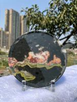Luxury Round Marble Plate Plum Wearproof Blossom Jade Marble Tray