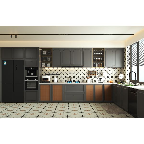 One-Stop Design Villa Apartment Modular Modern Laminate Kitchen Furniture