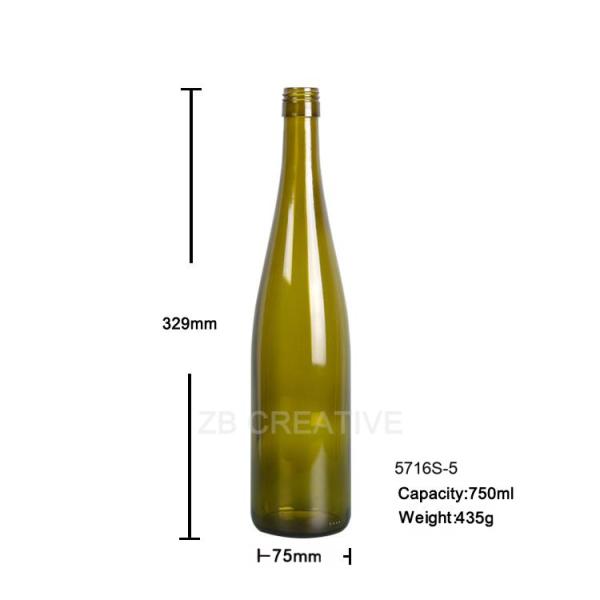 Slender Rhine Custom Wine Bottles Screw Top For Riesling 750ml  435g 5716S-5