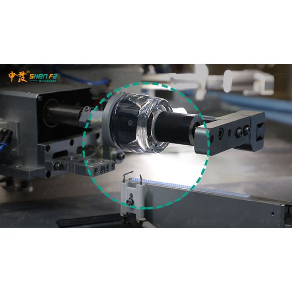 Full Servo 2-color Silk Screen Printer Plus Hot Stamping With Vision Camera Orientation For Cream Jar SF-MP310