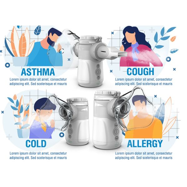 Портативная машинка носоглоточной домашней машины Nebulizer пользы медицинская вибрируя дыхательная