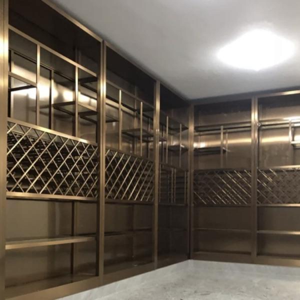 Stainless Steel Classic Wine Cabinet Large Red Wine Storage Cabinet