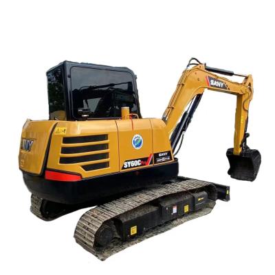 Sany SY60C Pro Excavadora Sany Usada Hidráulica 5735mm Max Excavadora de Escavação Profunda