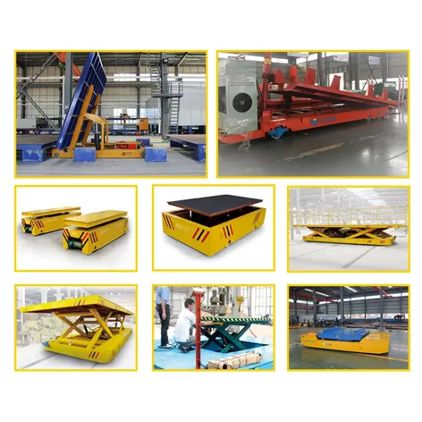 1-300 Ton Assembly Line Trackless Transfer Cart Battery Power With Lift Table