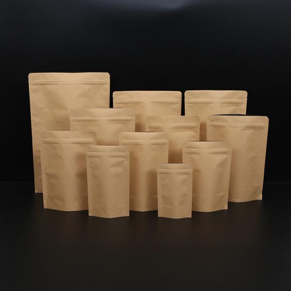 food grade kraft paper bag Kraft standing zipper bag zipper kraft bag