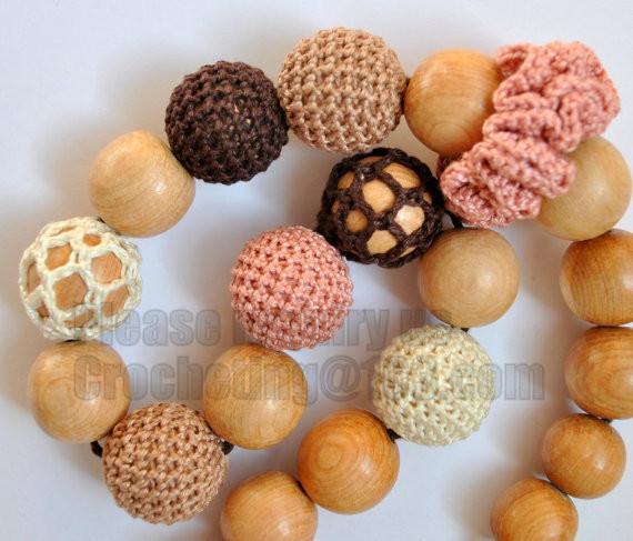 Amigurumi funny toy Nursing necklace Breastfeeding necklace teething toy