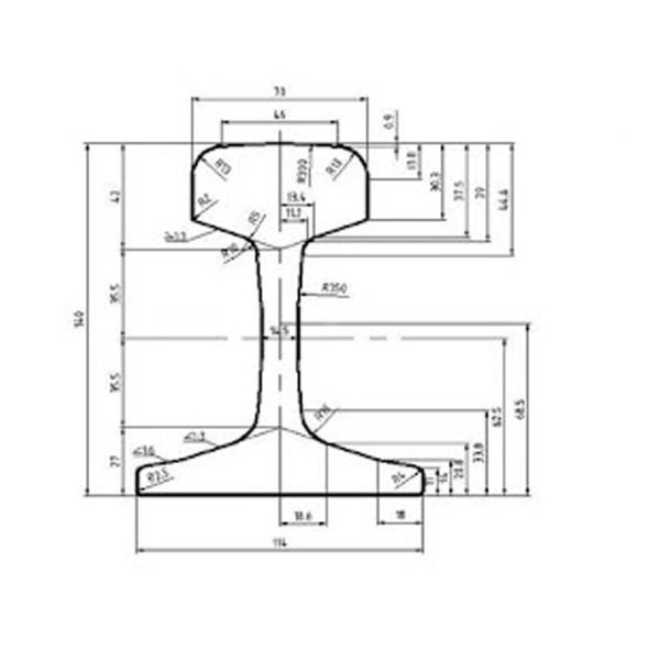 Bonne stabilité galvanisée laminée à chaud, résistante à l'usure GB, voie ferrée lourde