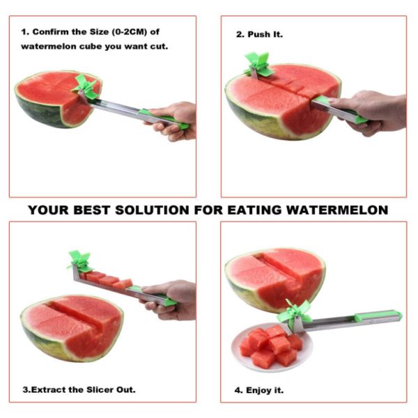 Stainless Steel Cube Watermelon Slicer Cutter Kitchen Gadgets