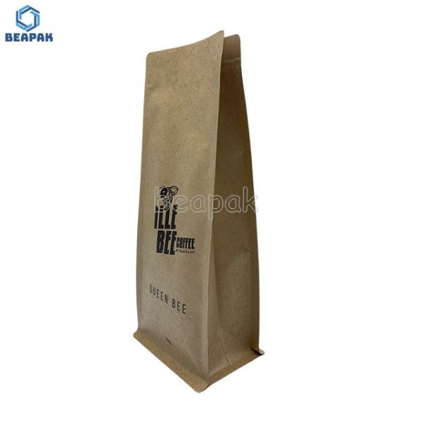 Sacs de café de papier du fond plat 32oz 64oz emballage de papier d'emballage