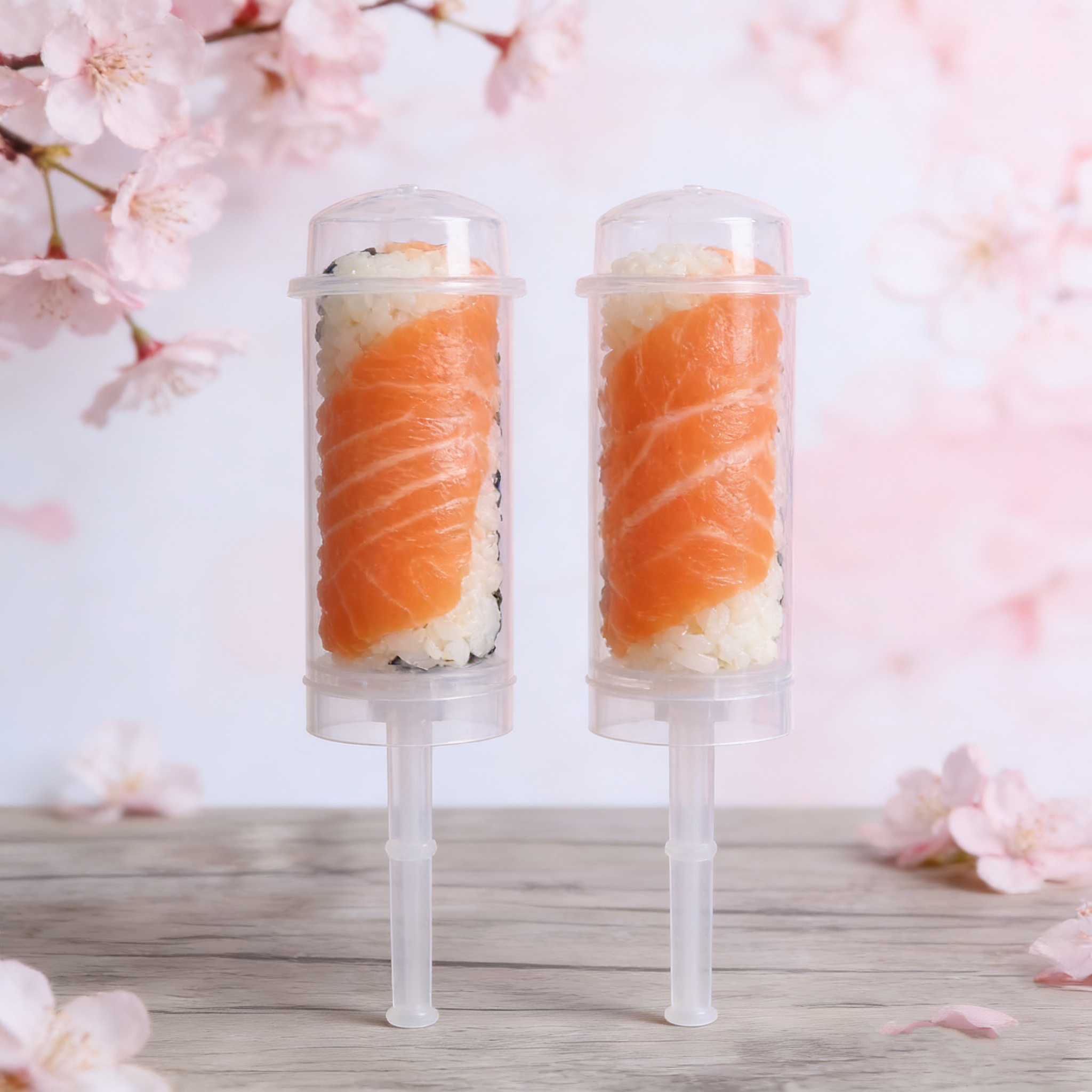 PP Plastic Takeout Sushi Roll Push up pop Tube Packaging Shooter Cup Cylinder Container with Lid