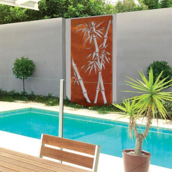Parede do jardim que monta os painéis de aço decorativos rústicos de Corten do projeto de bambu