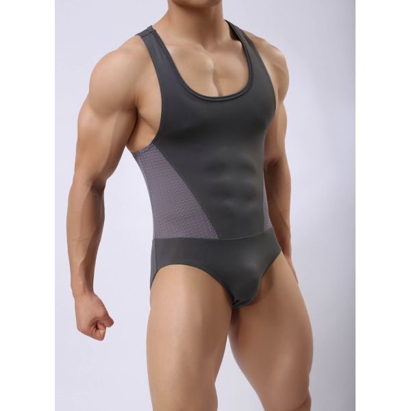 One piece спортзала Sportswear синглета носки людей Wrestling покрывает комбинезон фитнеса