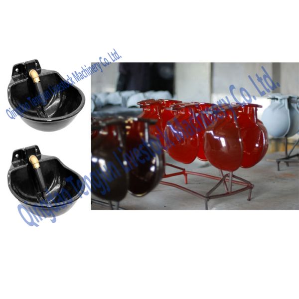Enameled Surface Horse Water Bowl Pig Water Drinkers Electroplate Steel Clamp