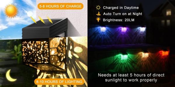 luz ambiental solar para das luzes solares decorativas da parede do partido do pátio lâmpadas exteriores