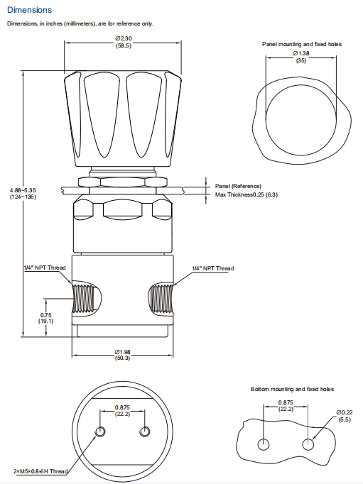 Industrial Propane Pressure Regulator 4000psi - 1000psi CO2 High Pressure Regulator