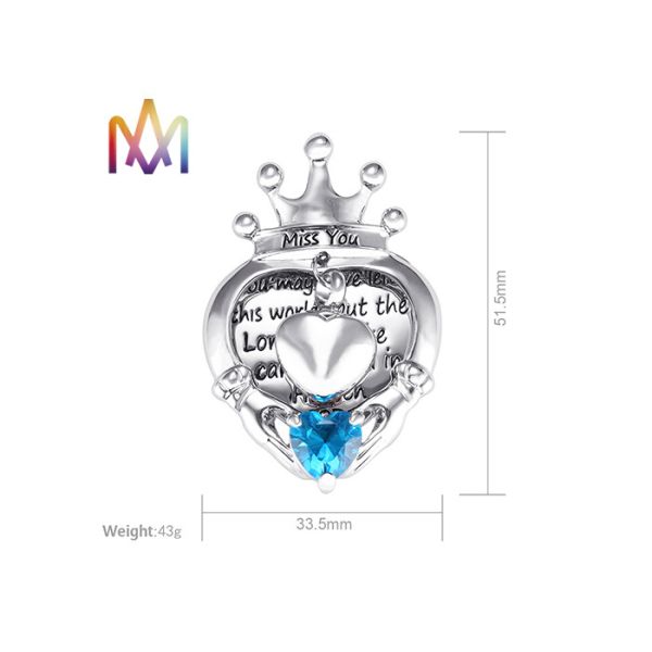 выгравированные кроной шармы ожерелья урны 43G для полюбленных животных