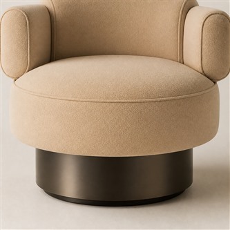 Contemporary 1-Seater Metal-Base Swivel Lounge Chair TR-H006