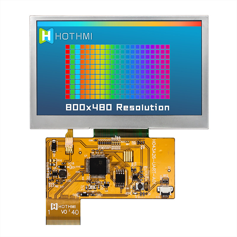 4,3 солнечный свет экрана дисплея дюйма умный серийный 800x480 UART TFT читаемый