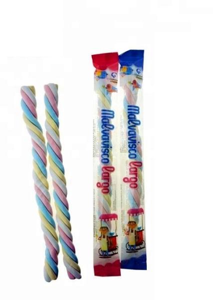 Long Twisted Soft Fruit Flavored Marshmallows 14 G For Convenient Store