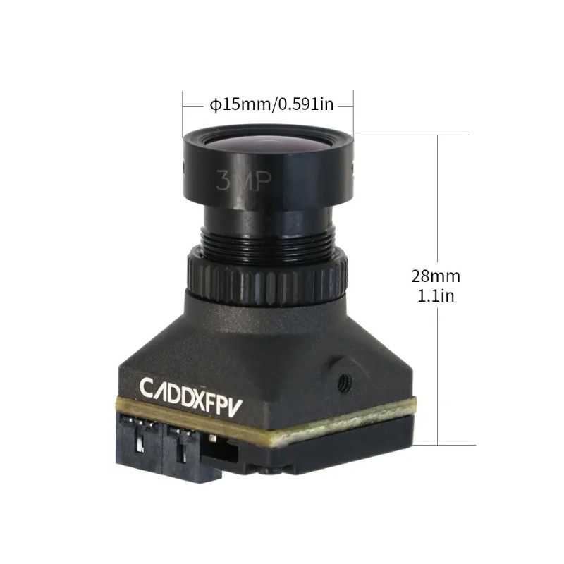 Caddx Ratel Pro 1500TVL BSI Sensor PAL/NTSC 2.8mm Ultra Light FOVD / CMOS FPV Starlight Night Vision Camera -Black