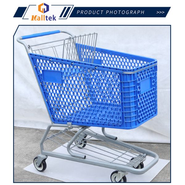 Supermarket Unfolding Polypropylene Plastic Shopping Trolley